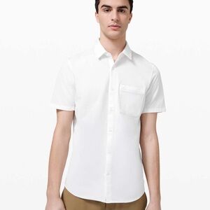 Lululemon commission short sleeve button up white